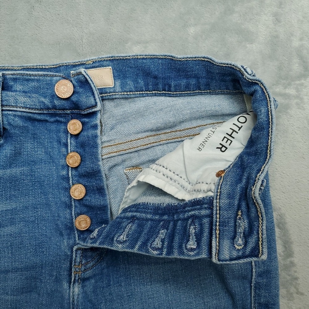 Mother Jeans Womens 23Blue Denim Super Stunner Ankle Double Vision Heart Pocket - Picture 4 of 16